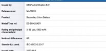 Certifications Samsung EB-BM425ABY