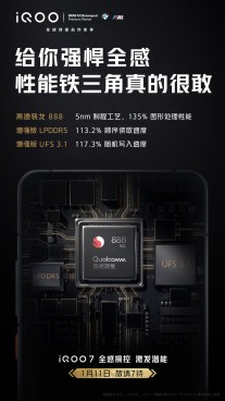 iQOO 7: RAM LPDDR5 et stockage UFS 3.1