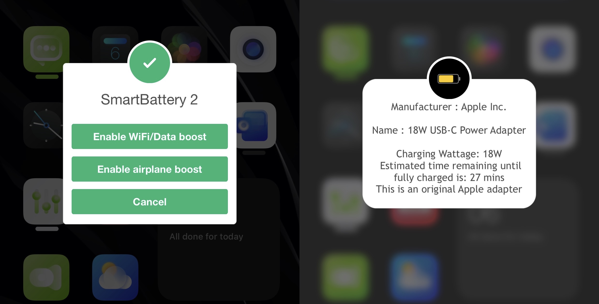 Batterie intelligente iOS 15
