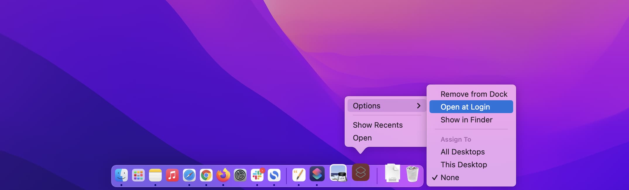 Ouvrir automatiquement le raccourci lors de la connexion sur Mac