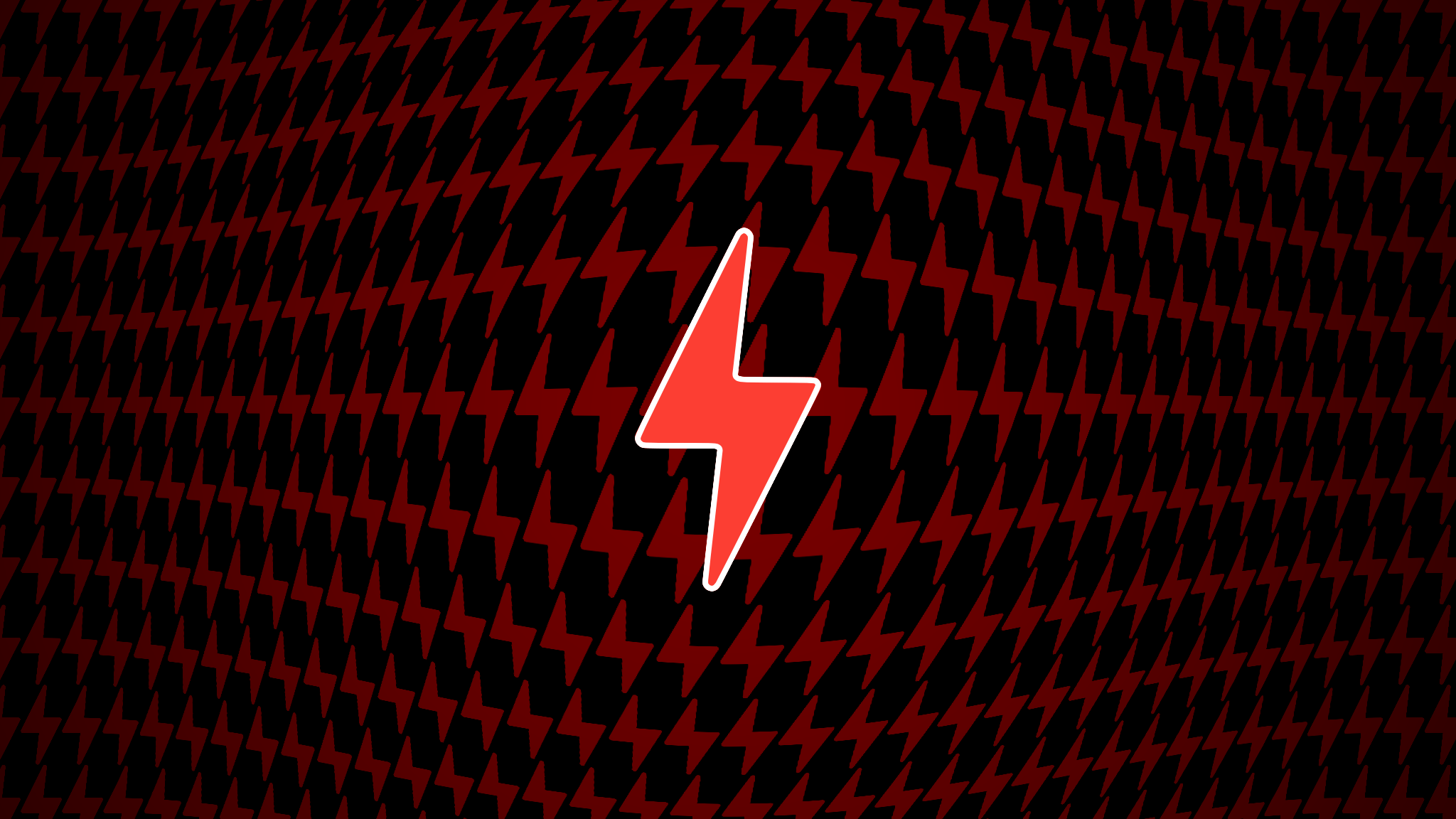 Une image montrant une icône de puissance rouge au milieu, sur un arrière-plan à motifs sombres légèrement déformé