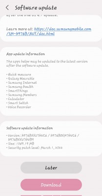 Une mise à jour UI 4.1 pour le Samsung Galaxy Note10+ 5G