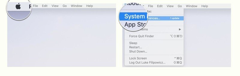 Click the Apple icon in the top-left corner of your screen and then click system preferences