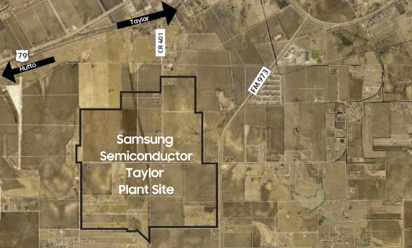 Le site de l'usine de Samsung à Taylor, Texas
