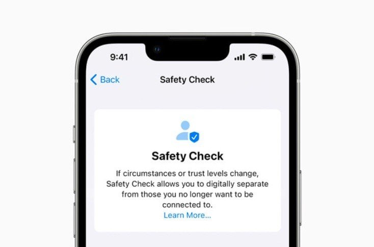 Capture d'écran du contrôle de sécurité iOS 16