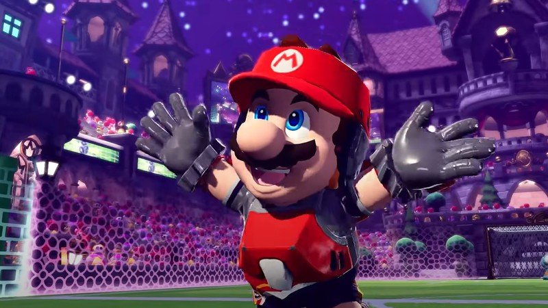 Mario Strikers Battle League Scène de score Mario