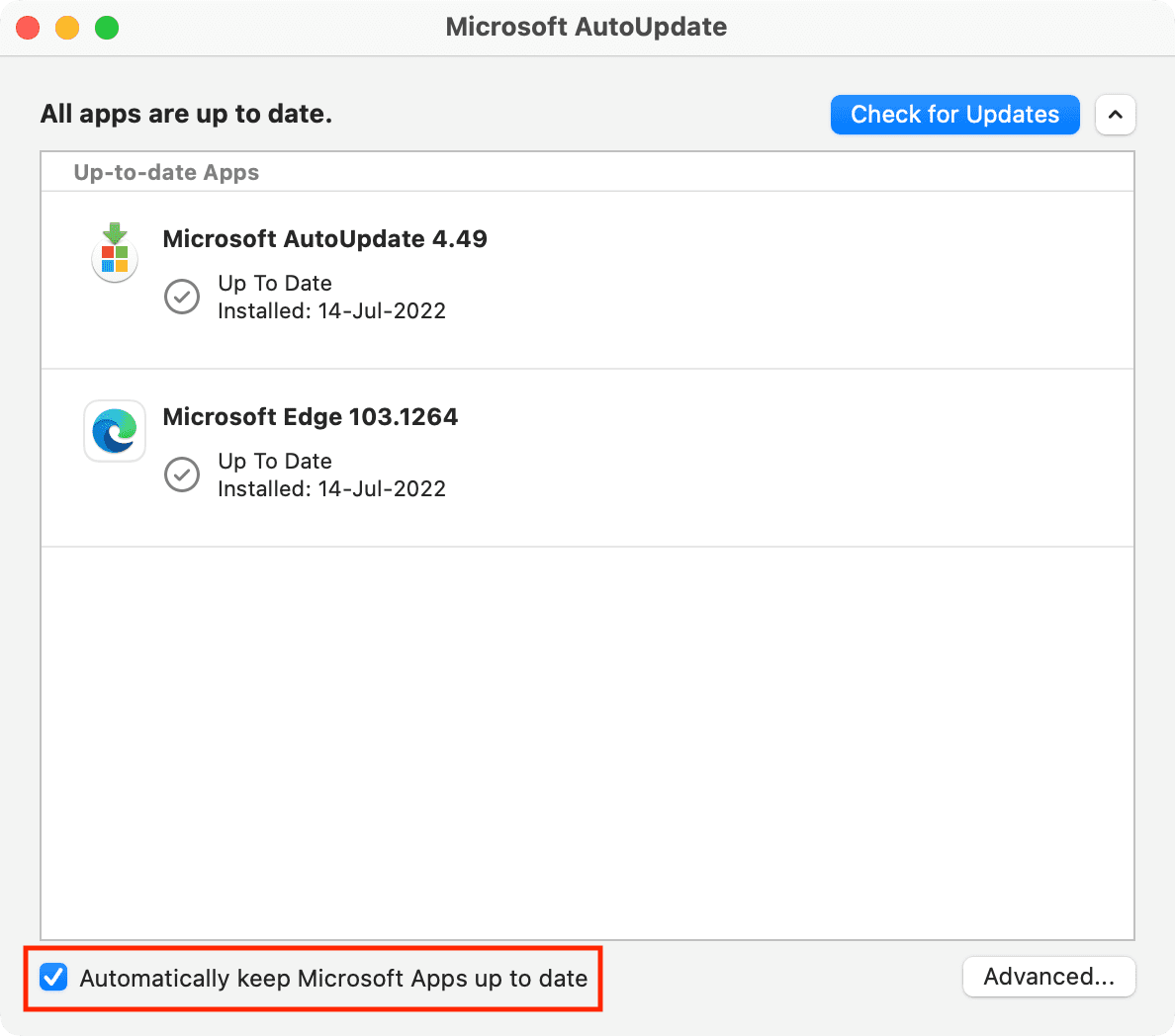 Maintenez automatiquement Microsoft Apps à jour sur Mac à l'aide de l'outil AutoUpdate