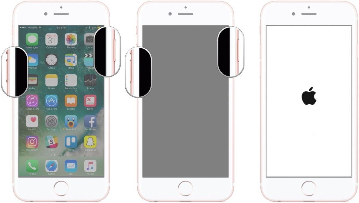 Réinitialiser un iPhone ou un iPad sans Face ID :Appuyez et maintenez enfoncé le bouton Marche/Arrêt sur le côté droit Tout en continuant à maintenir le bouton Marche/Arrêt enfoncé, appuyez et maintenez enfoncé le bouton de réduction du volume sur le côté gauche de votre iPhone.  Maintenez les deux boutons enfoncés lorsque l'écran s'éteint et maintenez-les enfoncés jusqu'à ce que l'écran se rallume et affiche le logo Apple.