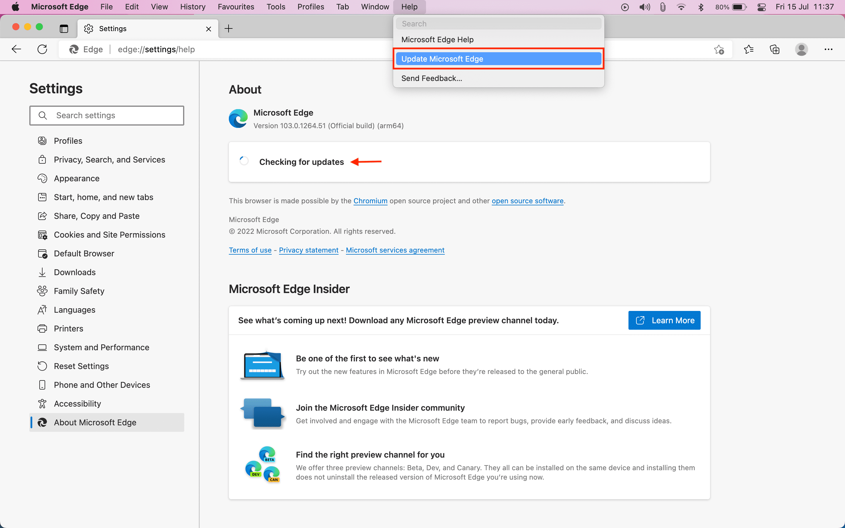 Comment mettre à jour le navigateur Microsoft Edge sur Mac