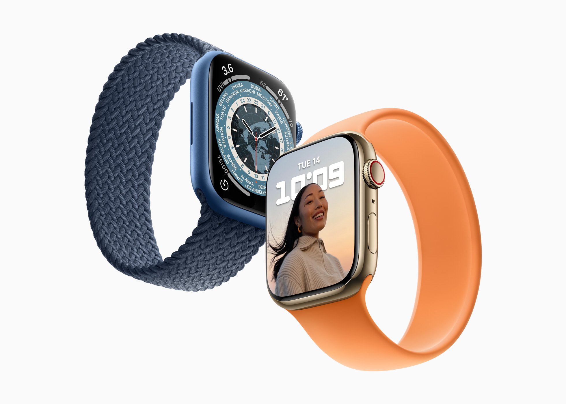 apple watch 7 bracelets en silicone et tissu