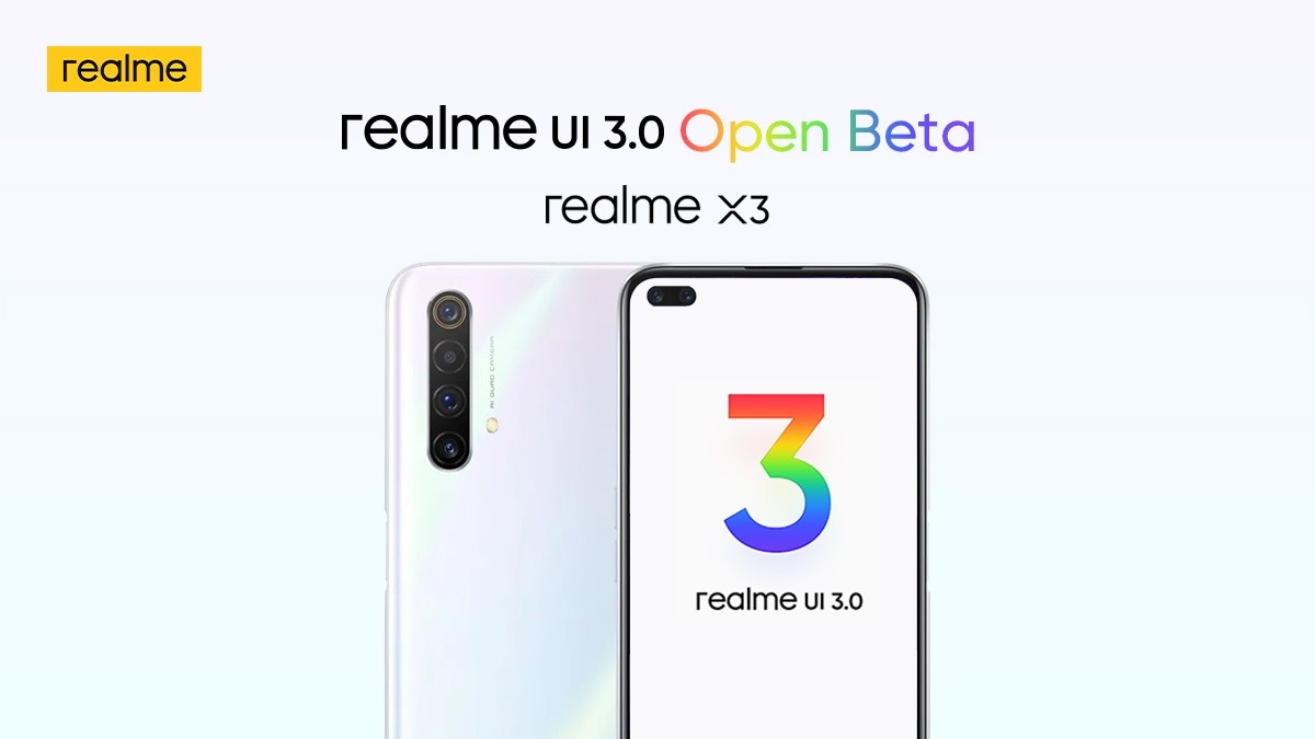 La version bêta ouverte de Realme UI 3.0 annoncée pour Realme X3