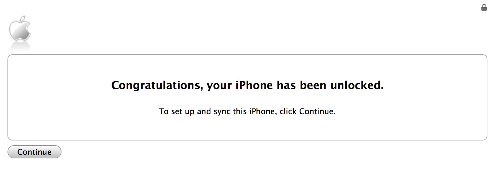 Félicitations, votre iPhone a été déverrouillé