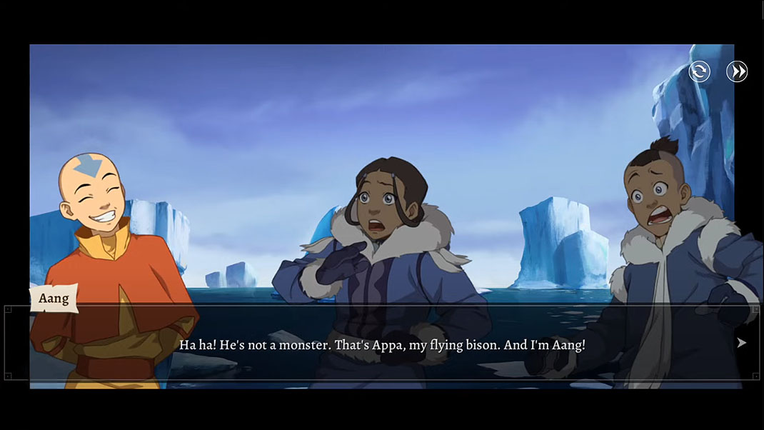 Avatar : Générations — Aang rencontre Katara et Sokka.