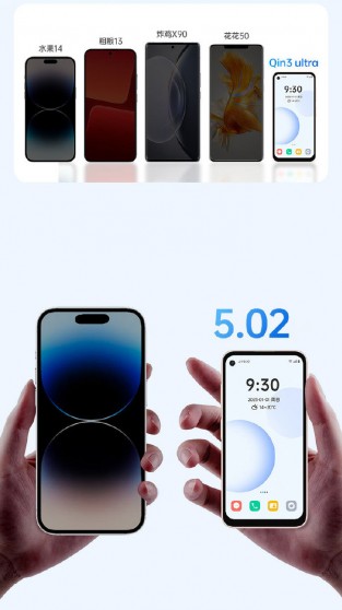 Qin 3 Ultra est minuscule par rapport à la plupart des smartphones et il est disponible en trois options de couleur