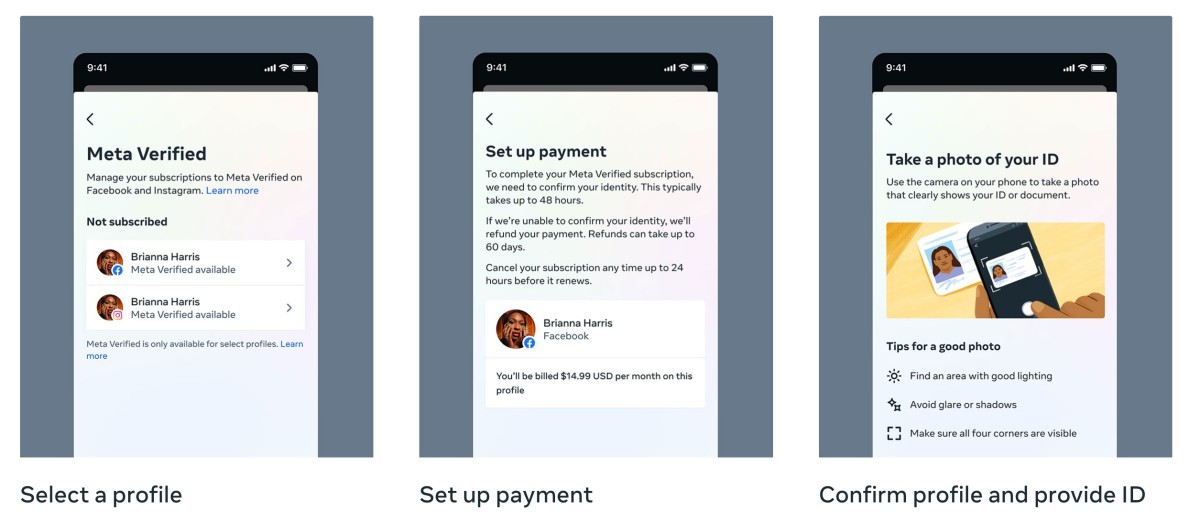 Le service de vérification payant de Meta est désormais disponible pour les utilisateurs de Facebook et d'Instagram aux États-Unis