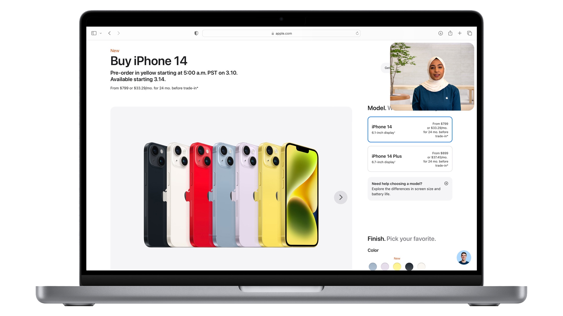 Acheter la gamme d'iPhone par vidéo à l'aide d'un MacBook
