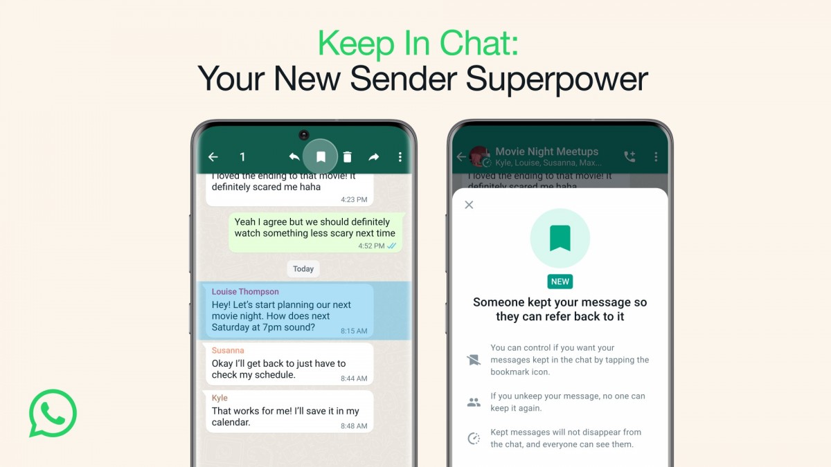 WhatsApp vous permet désormais de conserver les messages qui disparaissent si l'expéditeur est d'accord