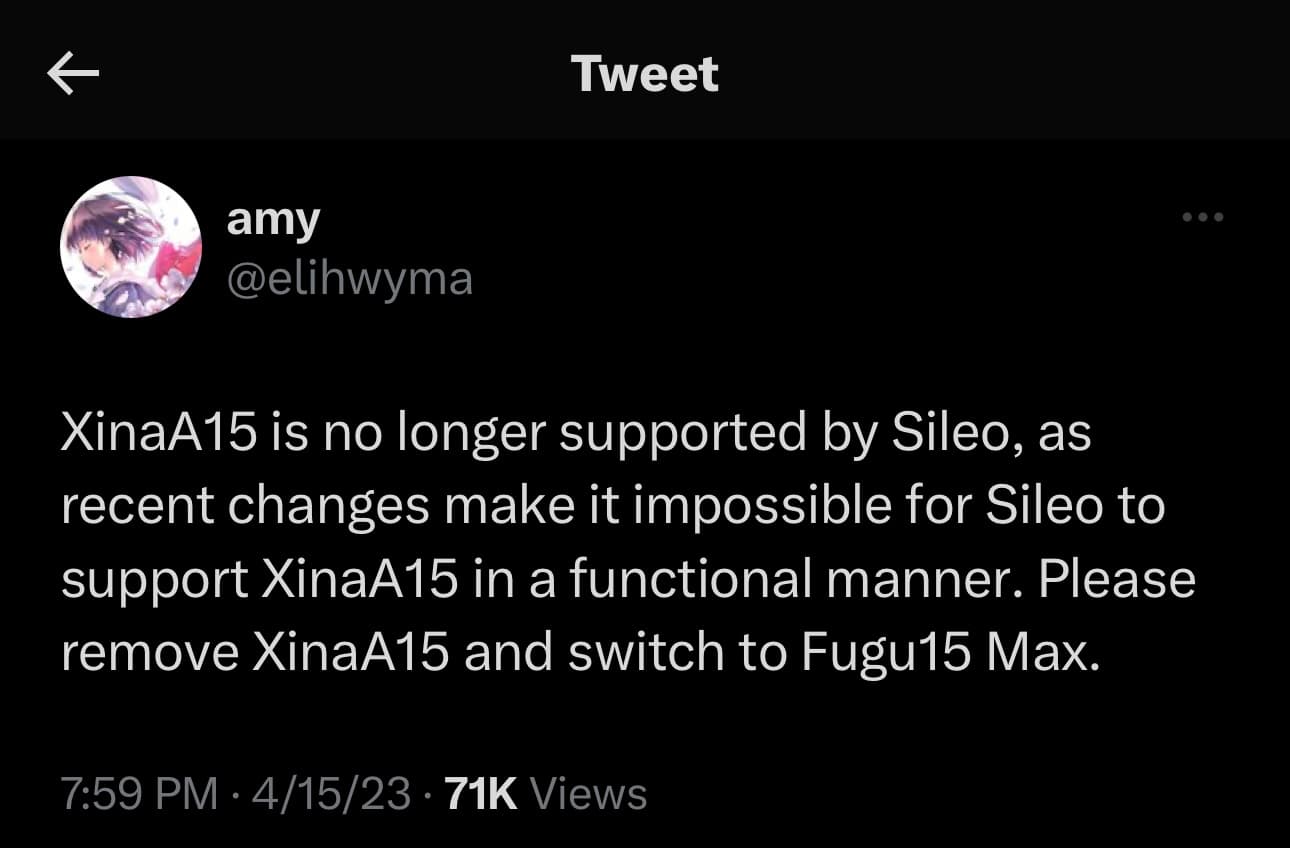 Amy While dit que Sileo ne prendra plus en charge XinaA15 pour iOS 15.