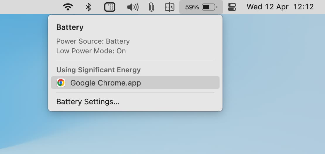 Applications utilisant une énergie importante sur Mac