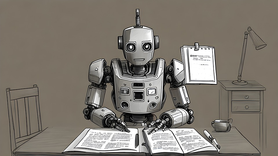 Robot lisant un texte écrit