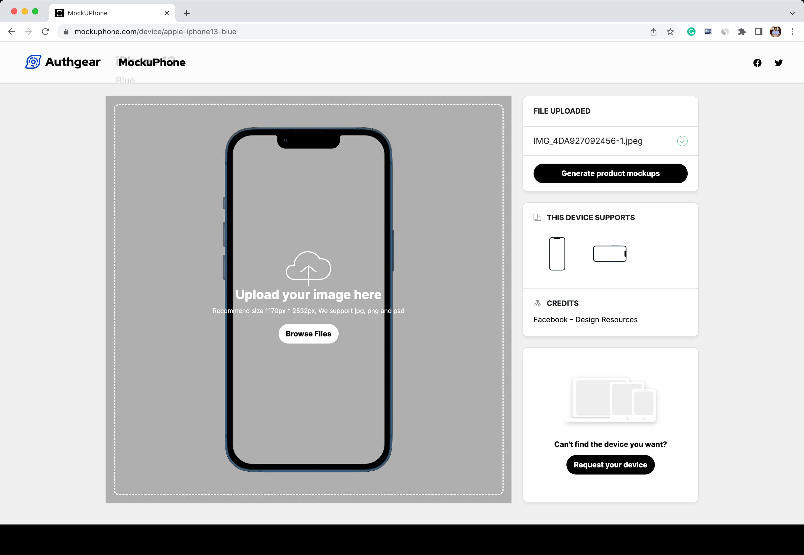 Utilisation du site Web MockUPhone pour mettre la maquette de l'iPhone sur la capture d'écran