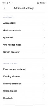 Additional settings and Gesture shortcuts