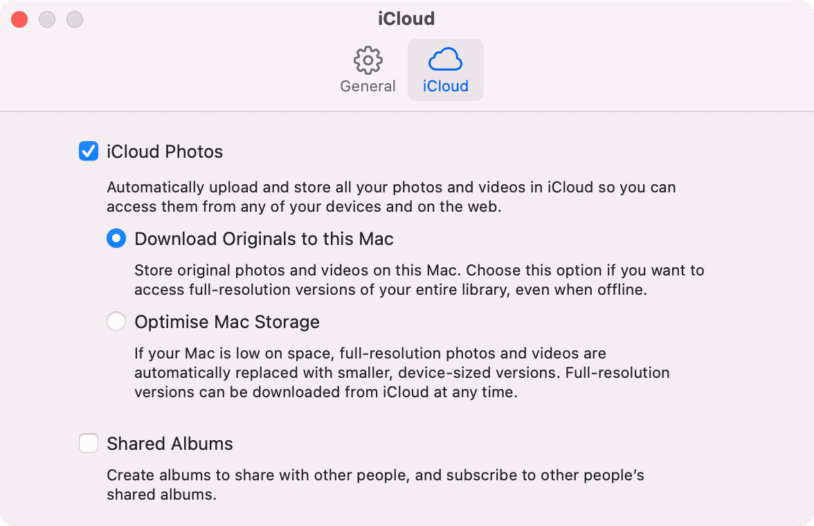 Photos iCloud sur Mac