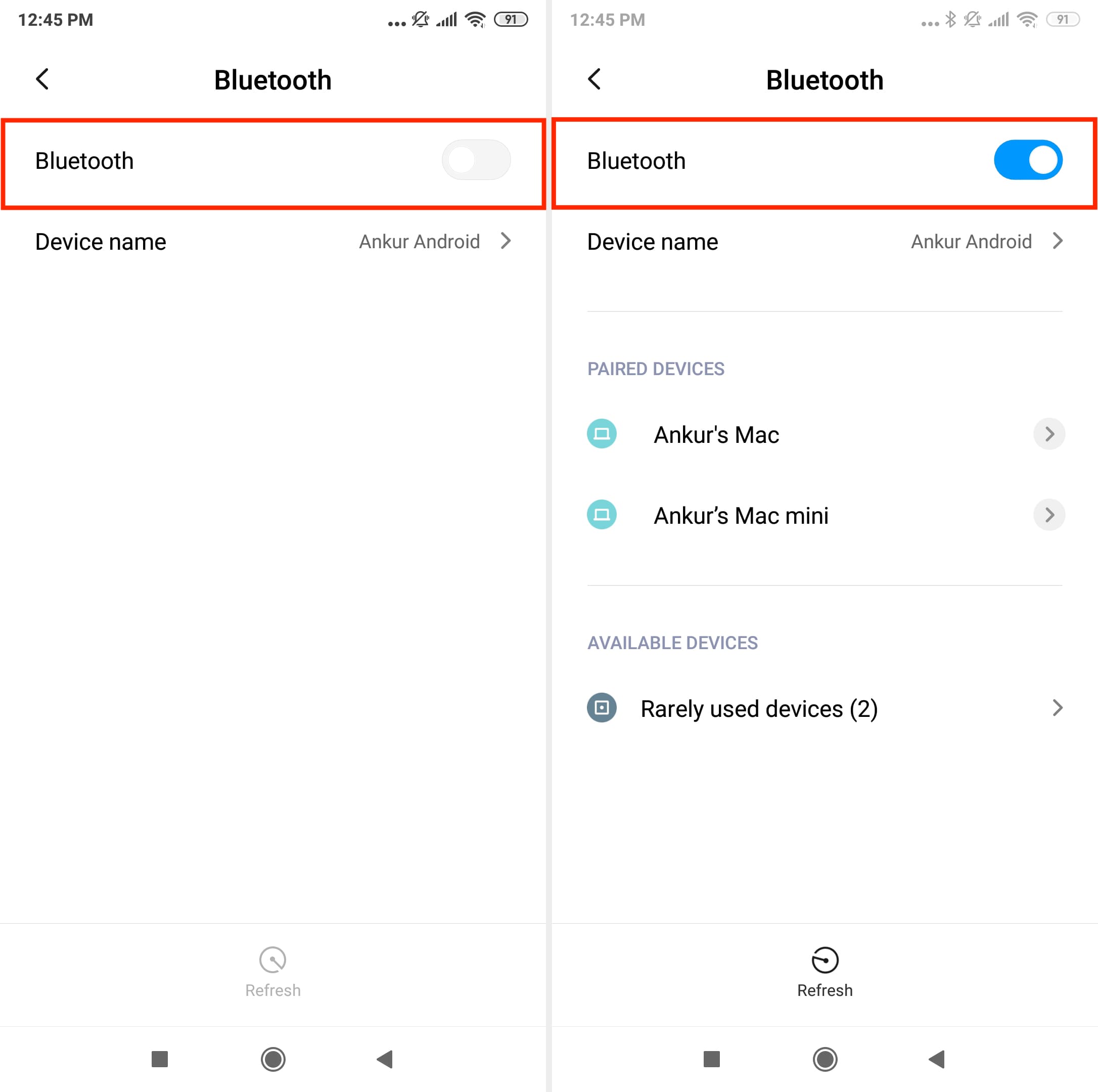 Désactiver et activer Bluetooth sur un téléphone Android