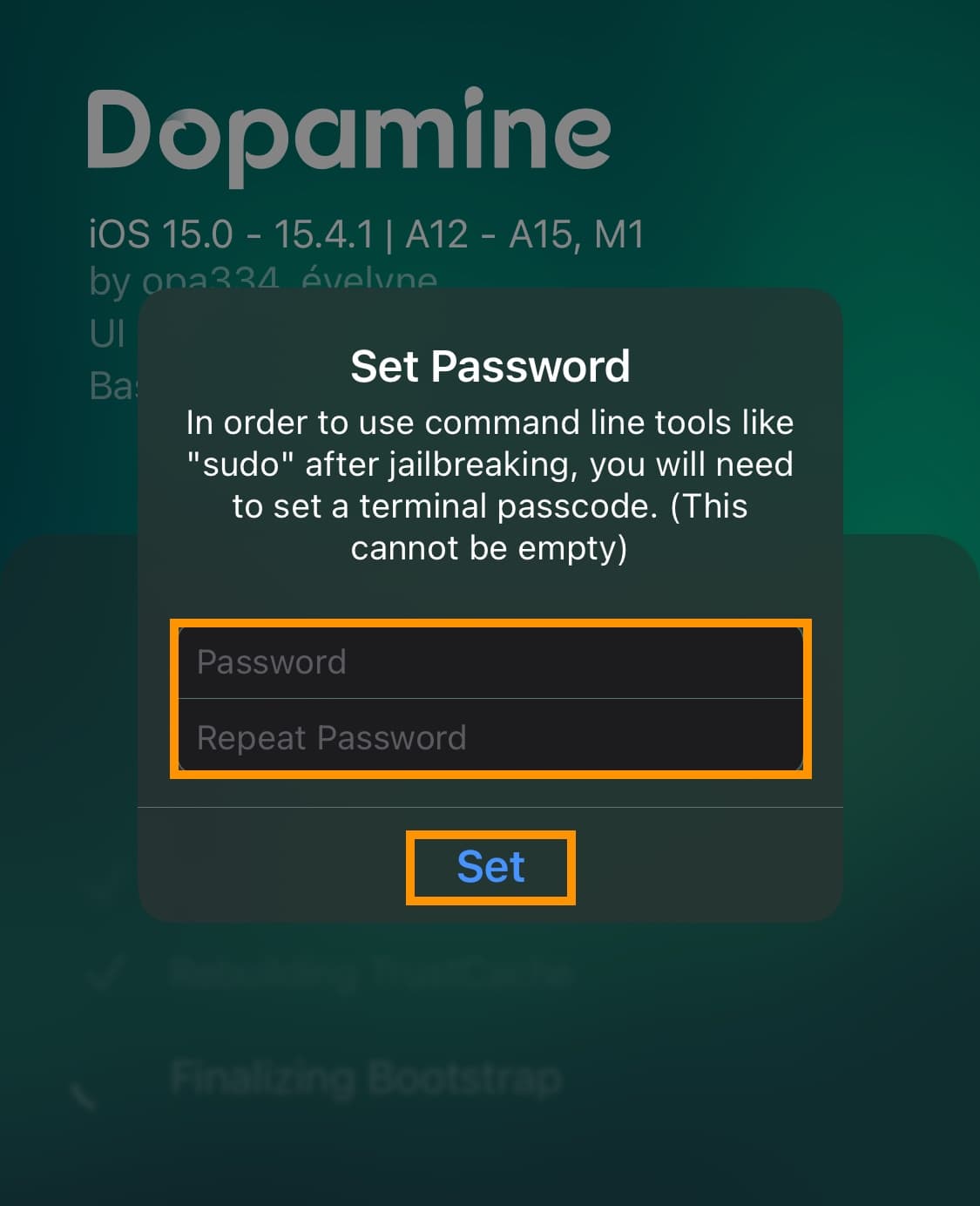 Dopamine Terminal Passcode.