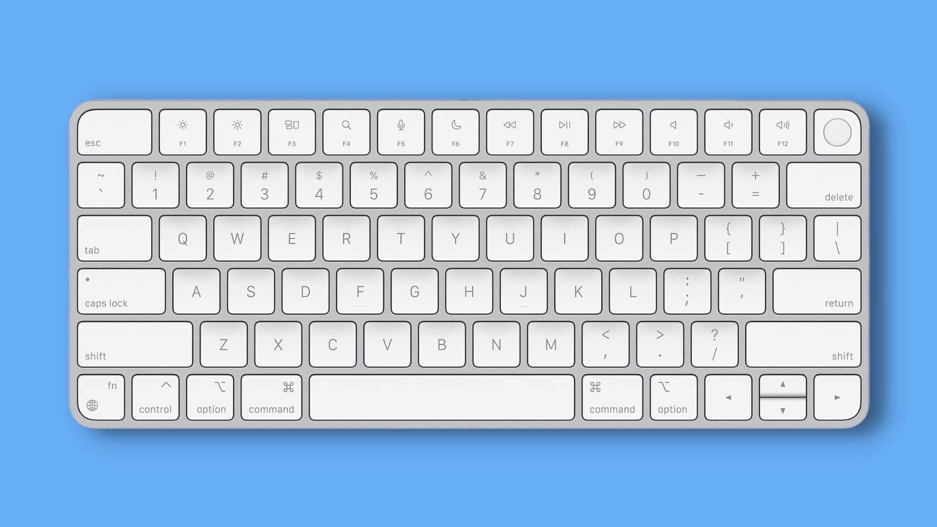 Magic Keyboard avec Touch ID sur fond bleu