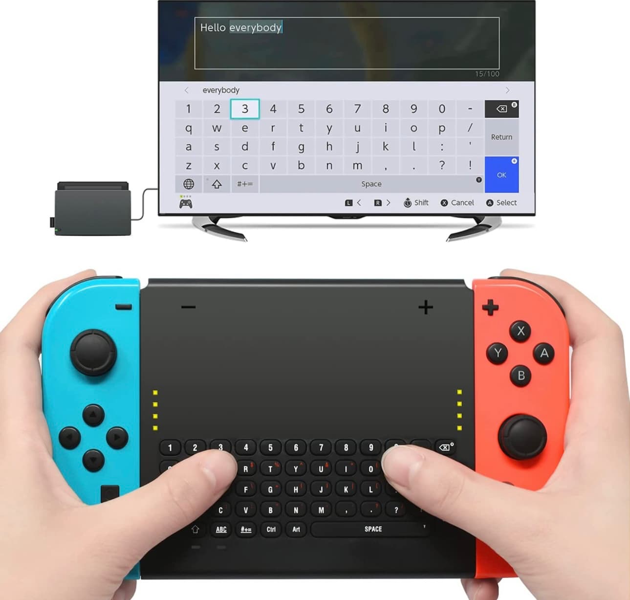Clavier sans fil pour manettes Nintendo Switch Joy-Con.