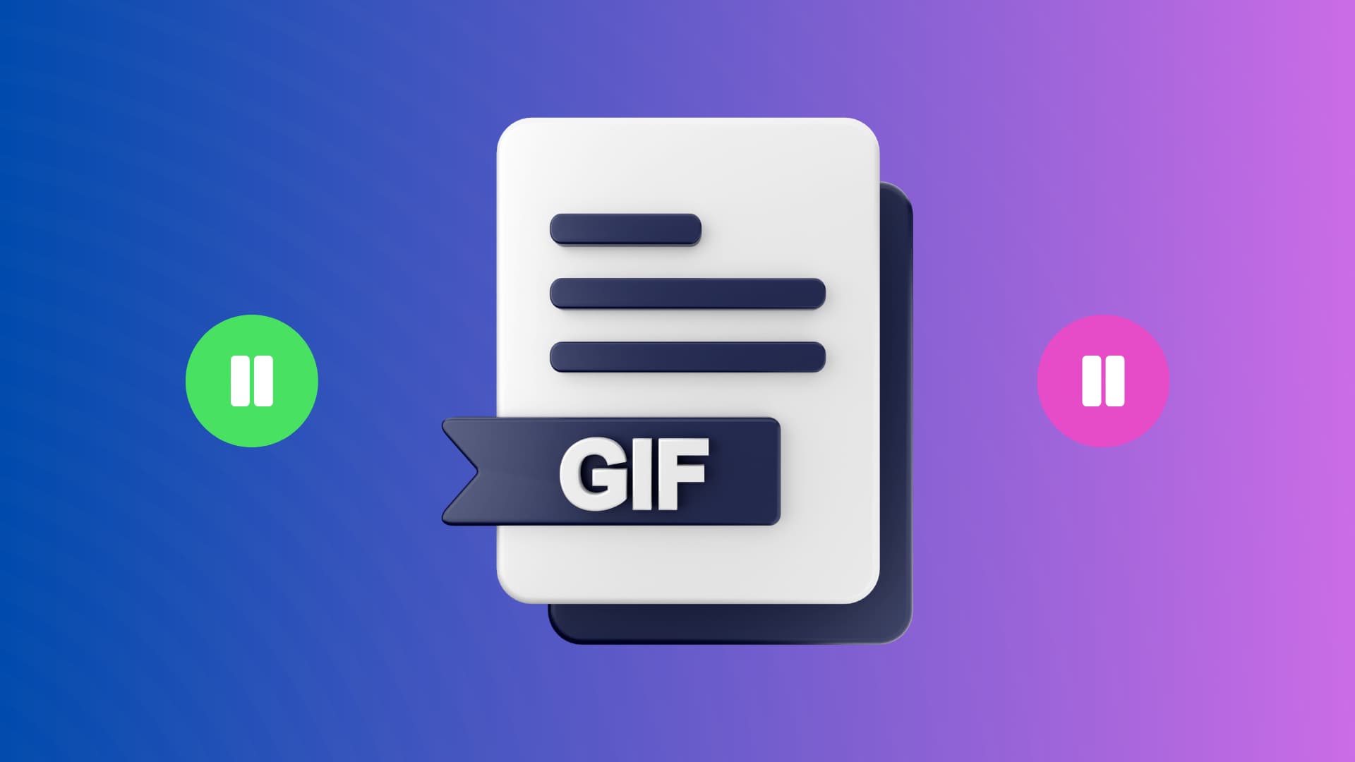 illustration showing a GIF logo with two pause icons