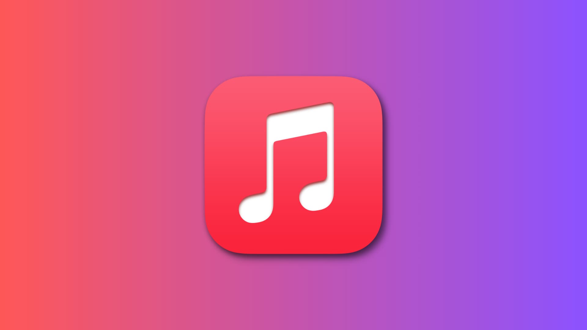 Apple Music app icon on a red and purple gradient background