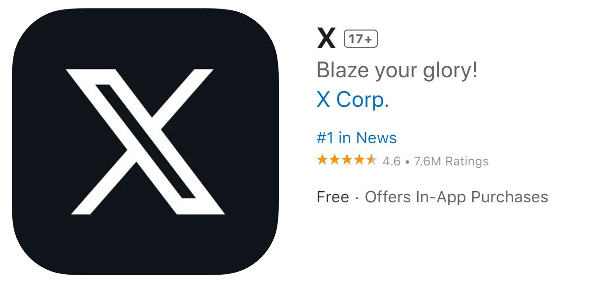 Twitter app gets renamed to X after Apple makes an exception
