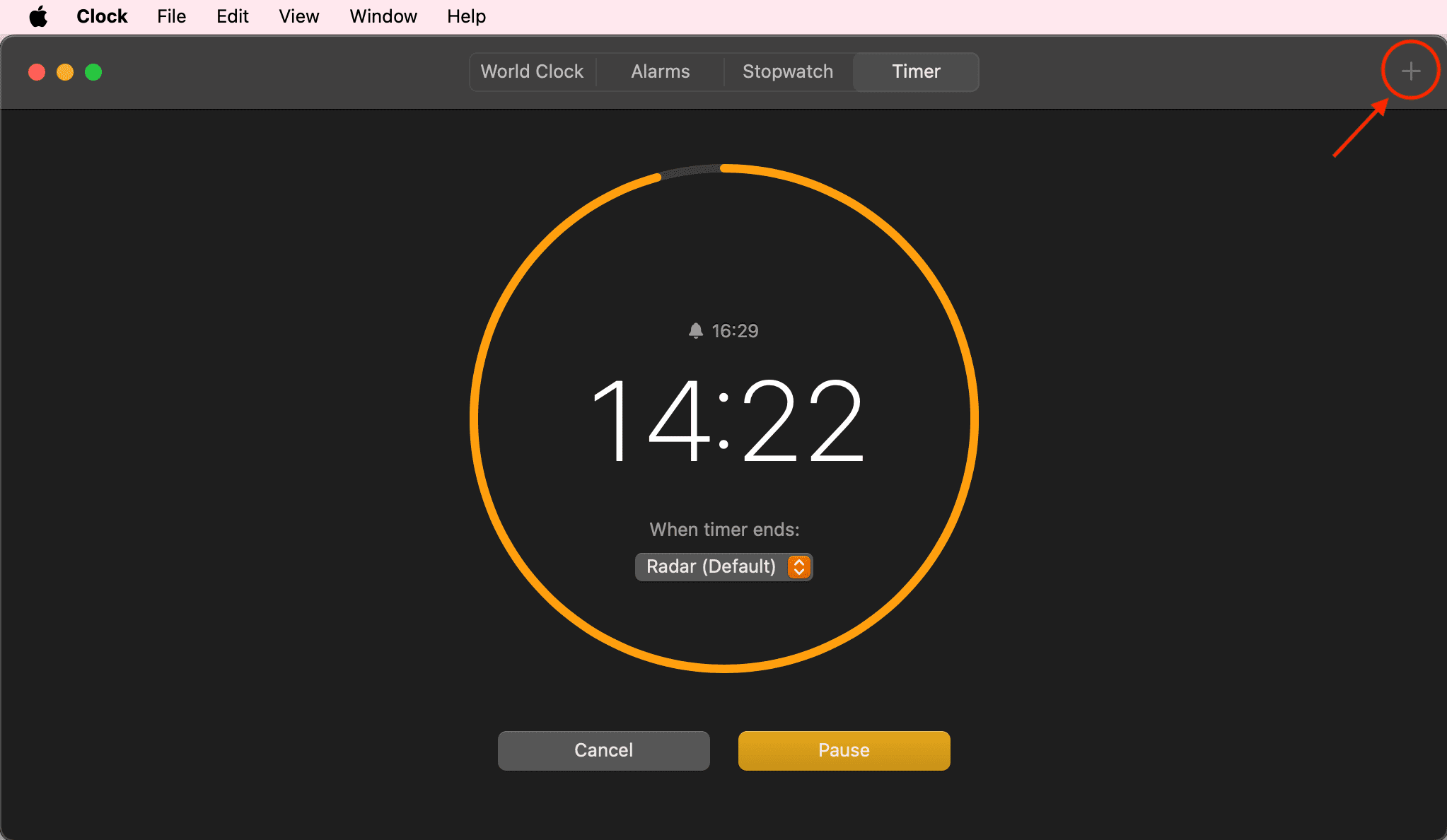 About multiple timers in Clock app on Mac