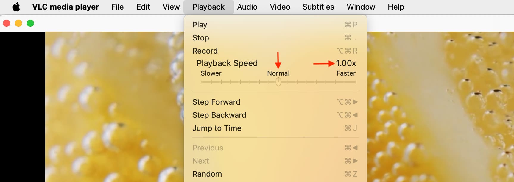 Playback Speed in VLC on Mac
