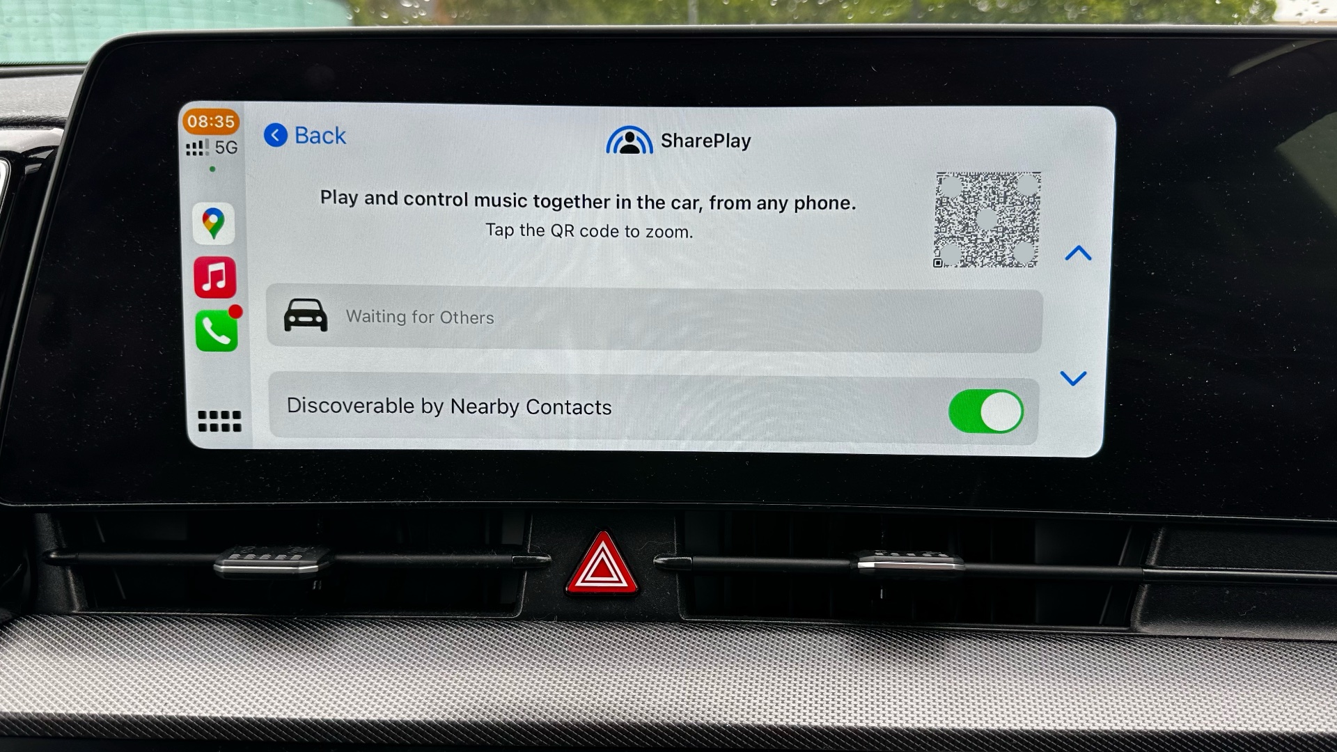 CarPlay SharePlay setup screen