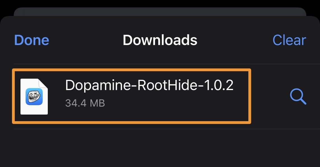 Downloaded RootHide TIPA file.