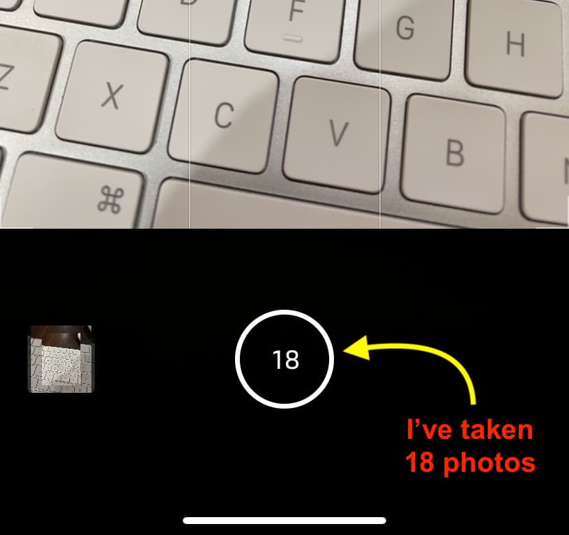 Took 18 burst photos on iPhone