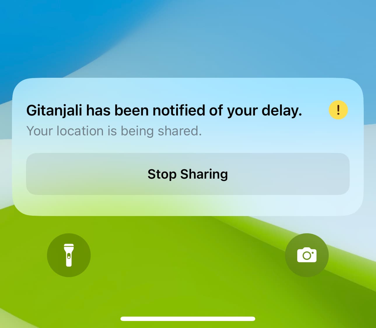 Check In has notified of your delay